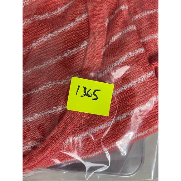 J Jill Women's Orange White Striped Knit Linen Sweater 3/4 Sleeve Size Small - Picture 10 of 10